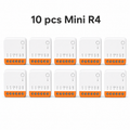 Pack of 10 Mini R4 Wi-Fi relay modules on white background