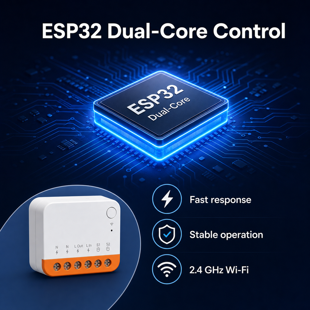 ESP32 dual-core control feature for Mini R4 Wi-Fi relay module