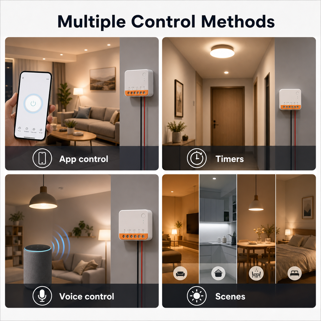 Multiple control methods for Mini R4 Wi-Fi relay module