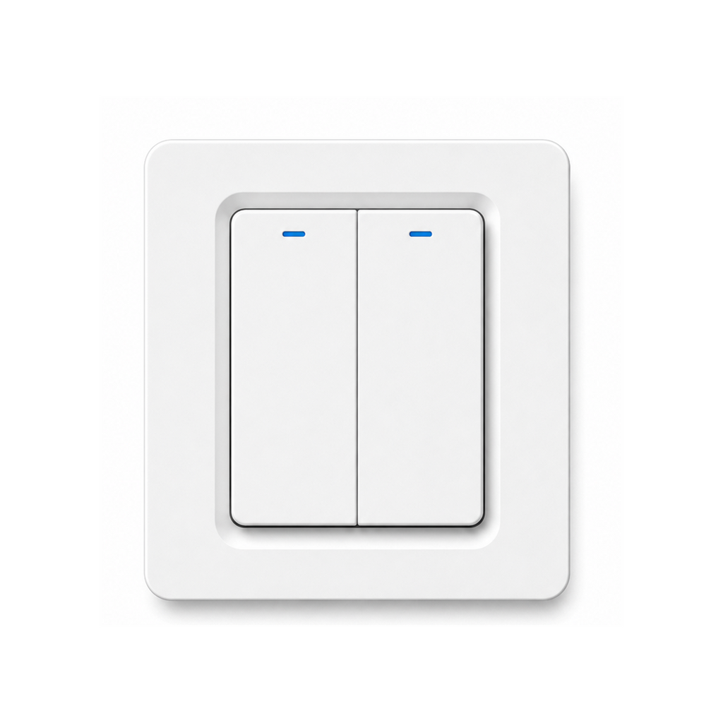 Interrupteur ZigBee NéoRelay Push Comfort blanc 2 canaux avec fil neutre