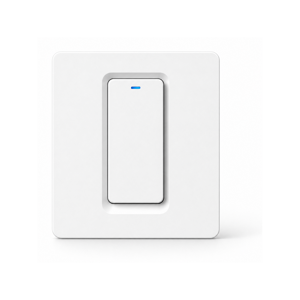 Interrupteur ZigBee NéoRelay Push Comfort blanc vue frontale un canal