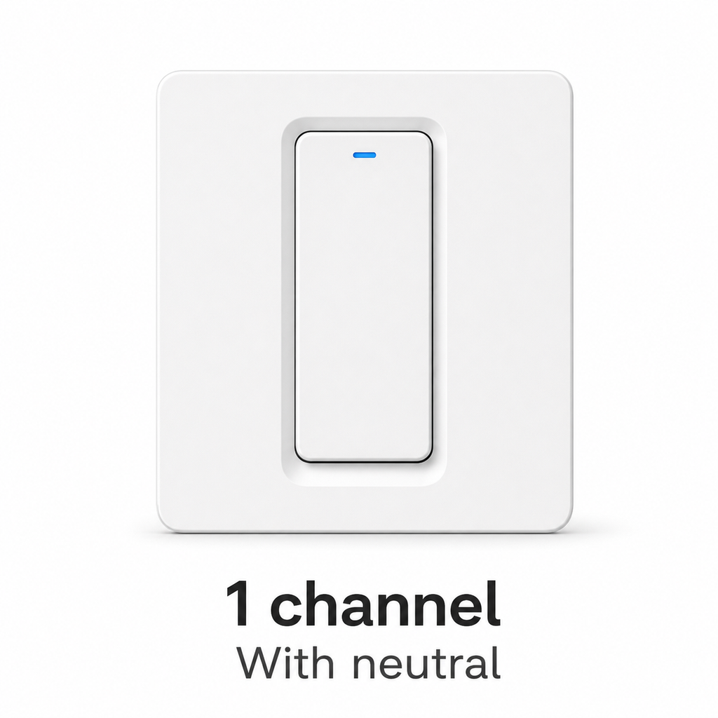 One-channel with-neutral variant of NéoRelay Push Comfort ZigBee wall switch