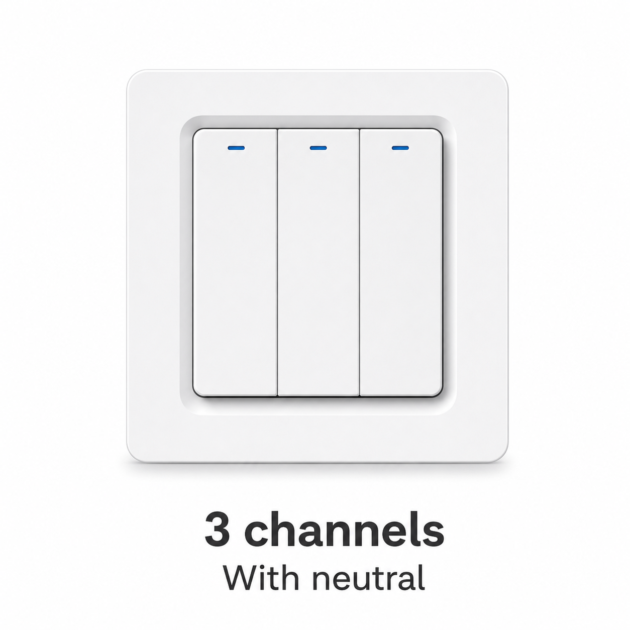 Three-channel with-neutral variant of NéoRelay Push Comfort ZigBee wall switch