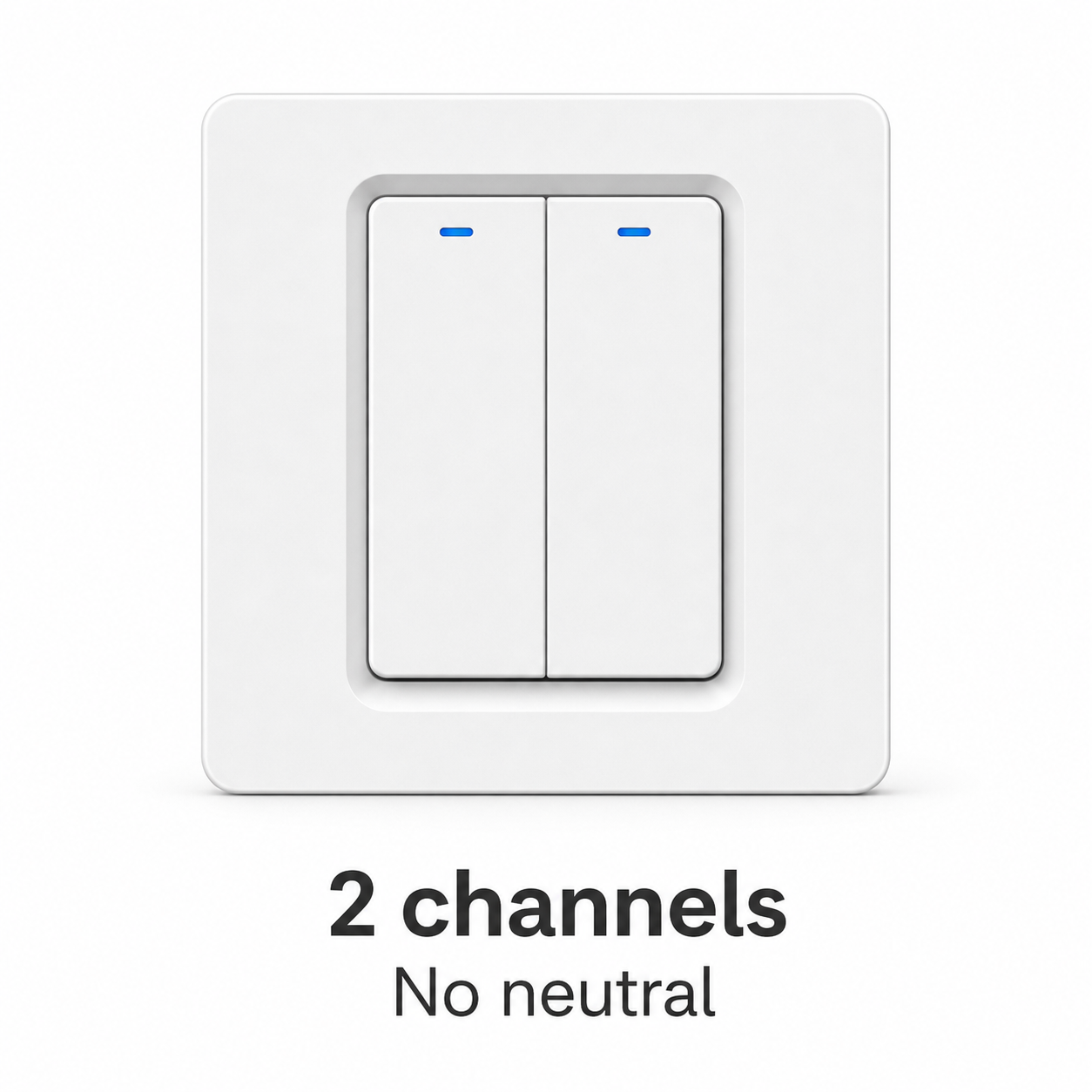 Two-channel no-neutral variant of NéoRelay Push Comfort ZigBee wall switch