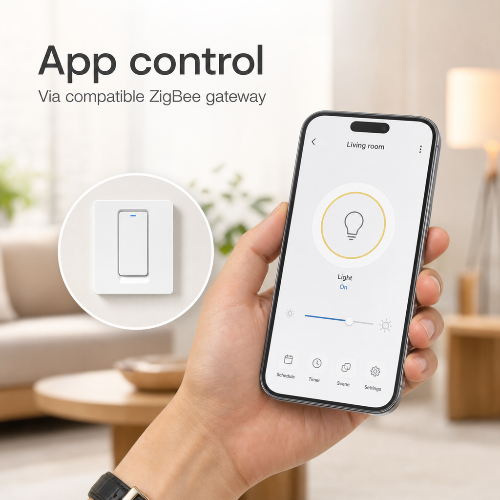App control image for NéoRelay Push Comfort via compatible ZigBee gateway