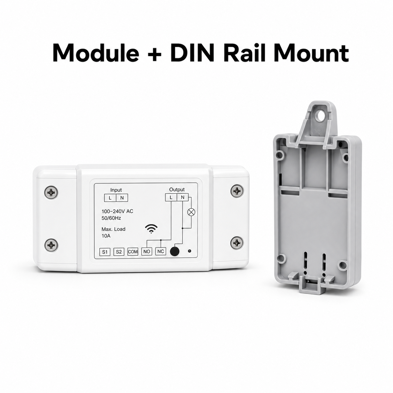 Wi-Fi RF relay module with DIN rail mount kit