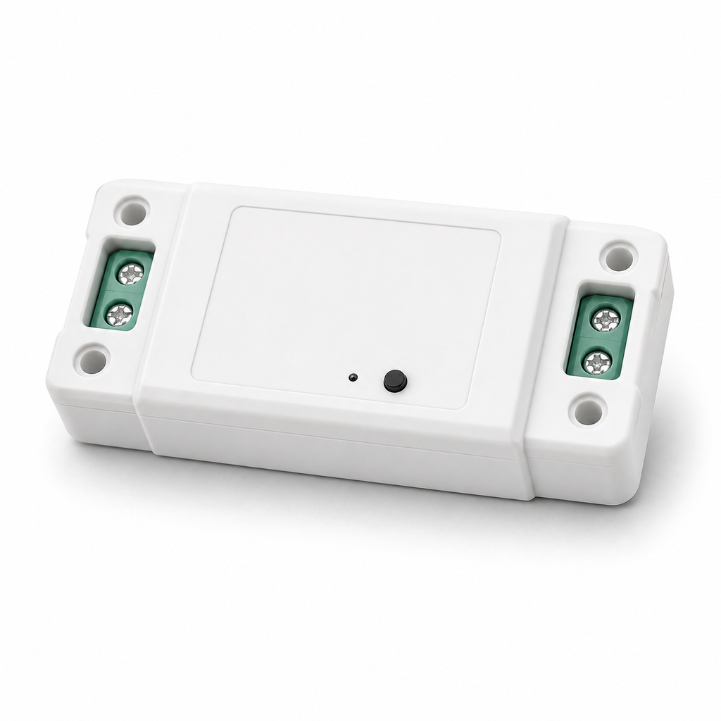 Studio packshot of compact Wi-Fi RF relay module