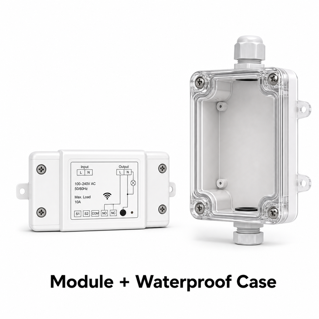 Wi-Fi RF relay module with waterproof case kit