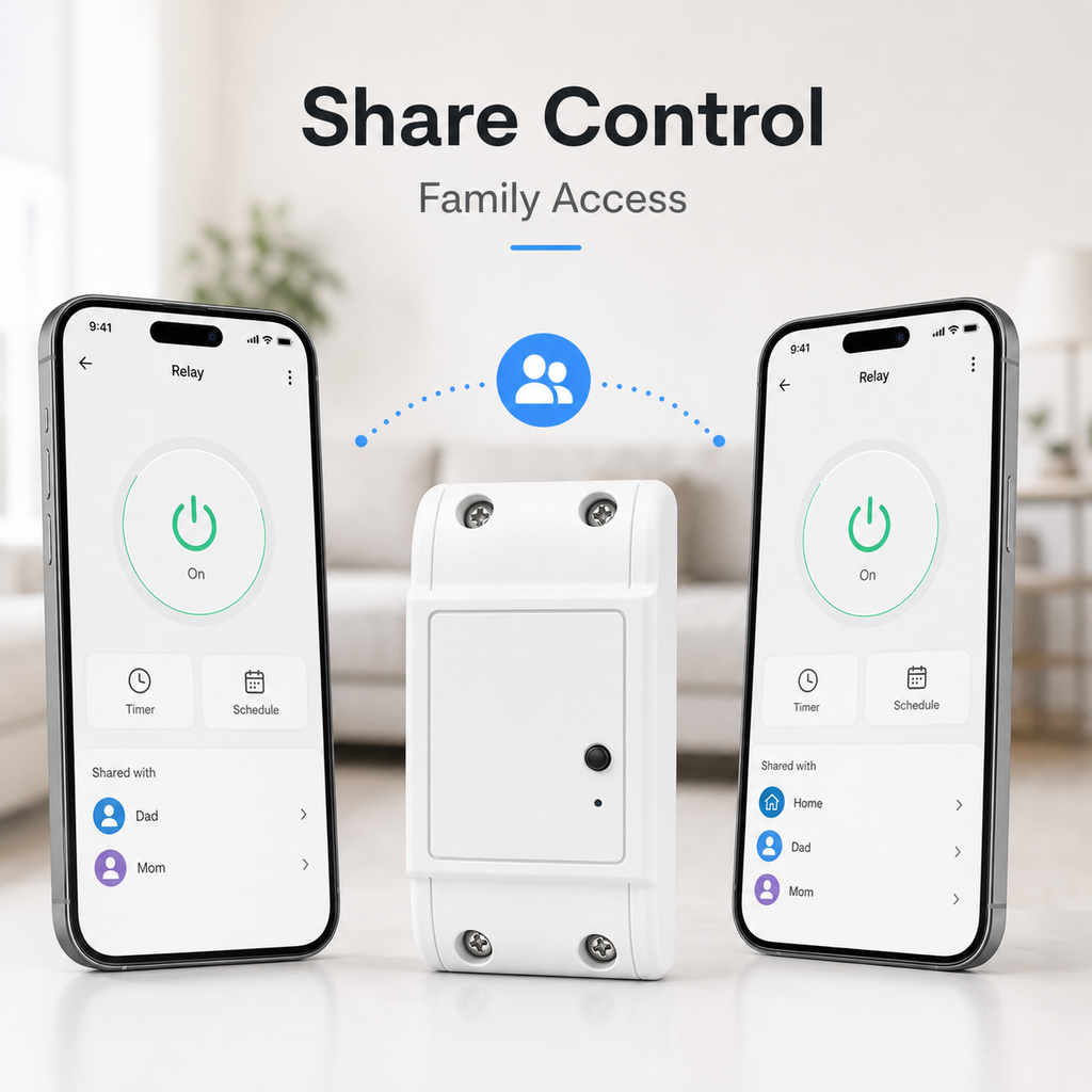Share control feature for Wi-Fi RF relay module