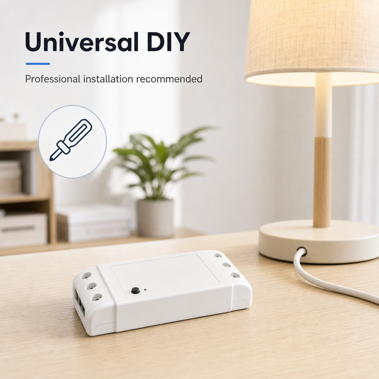 Universal DIY installation scene for compact relay module