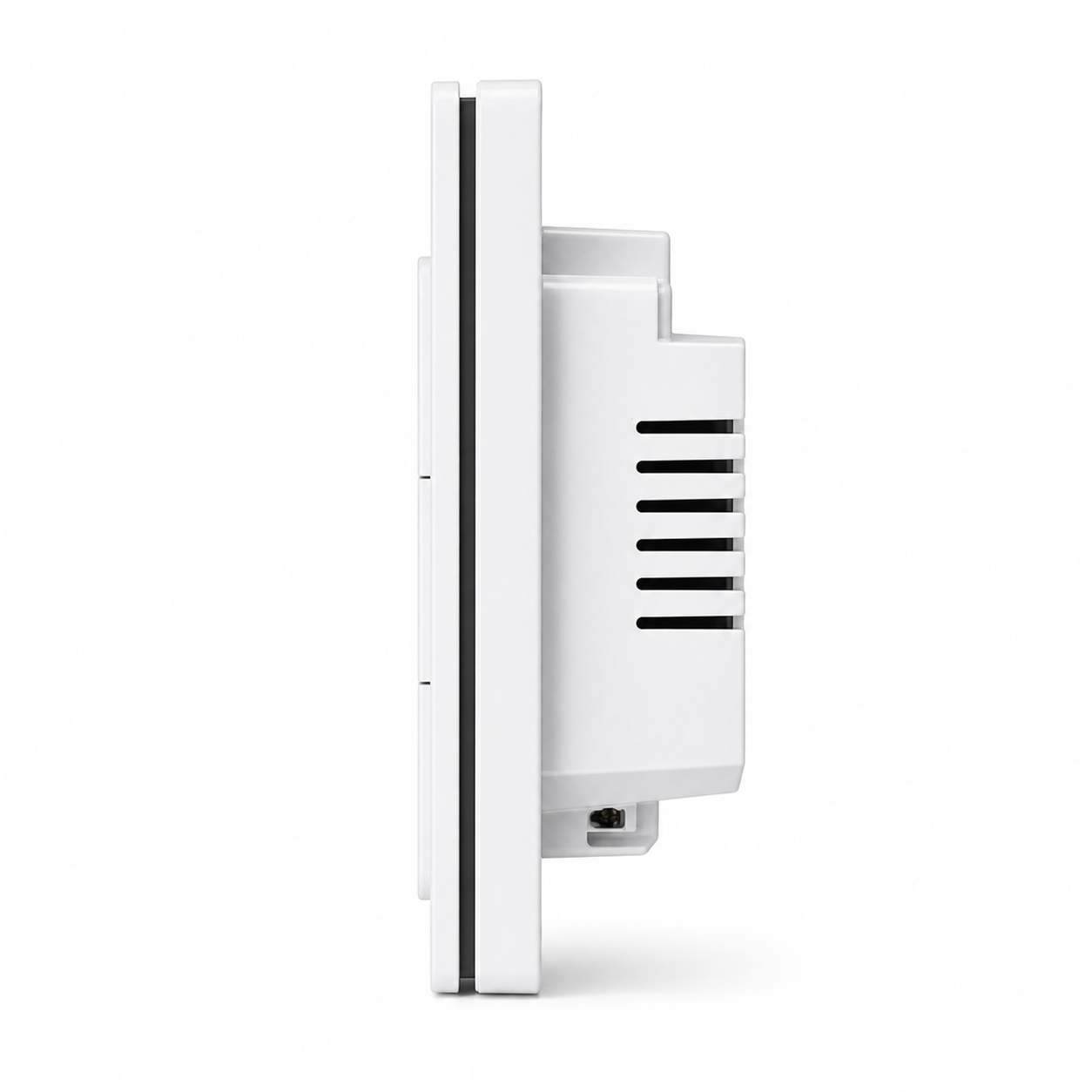 Side profile of Zigbee hybrid wall switch with rear module