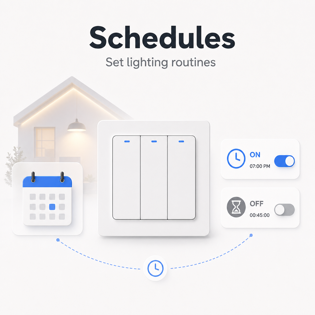 Smart lighting schedules interface for Zigbee wall switch