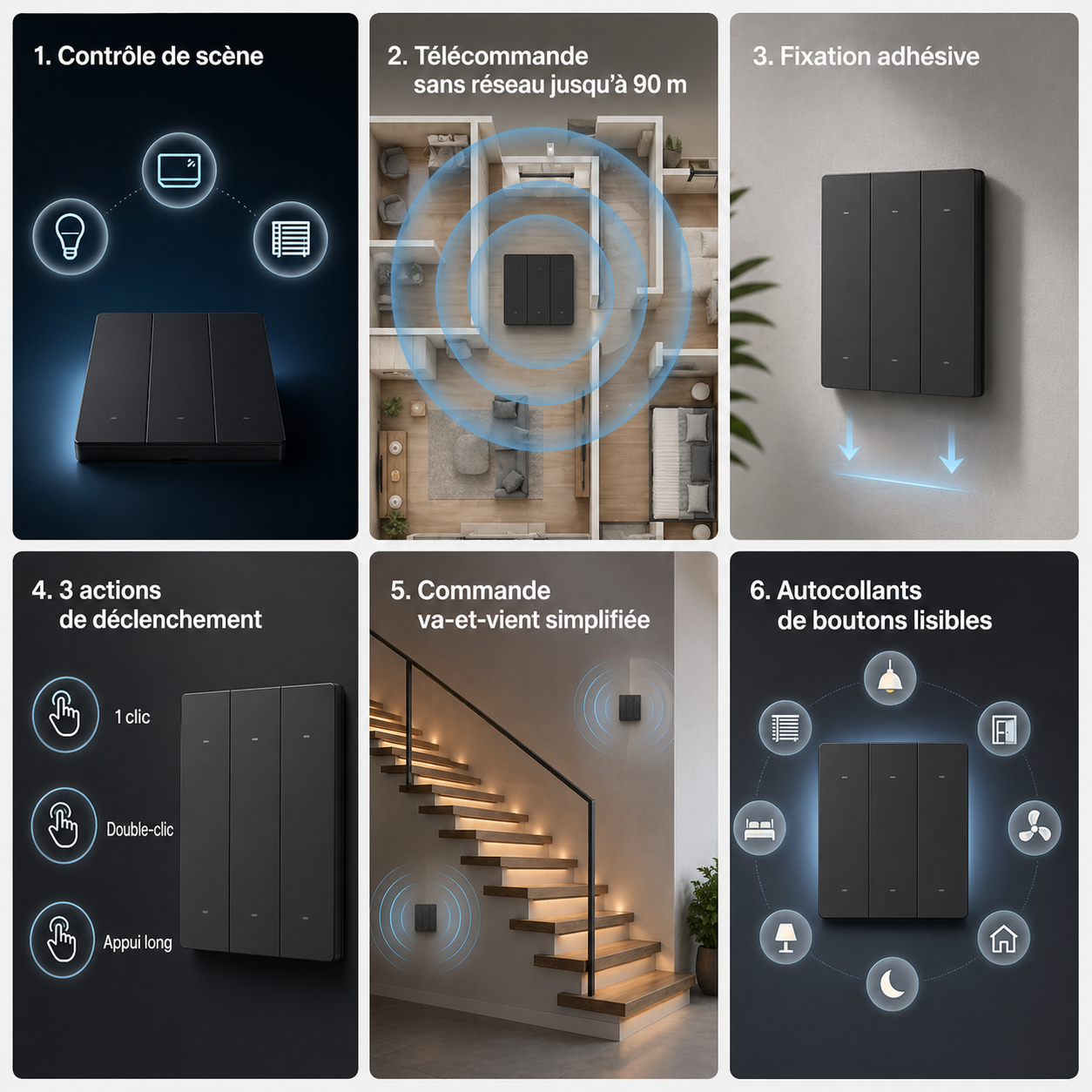 NeoRemote R5 Pro, scenes et declenchements personnalises.