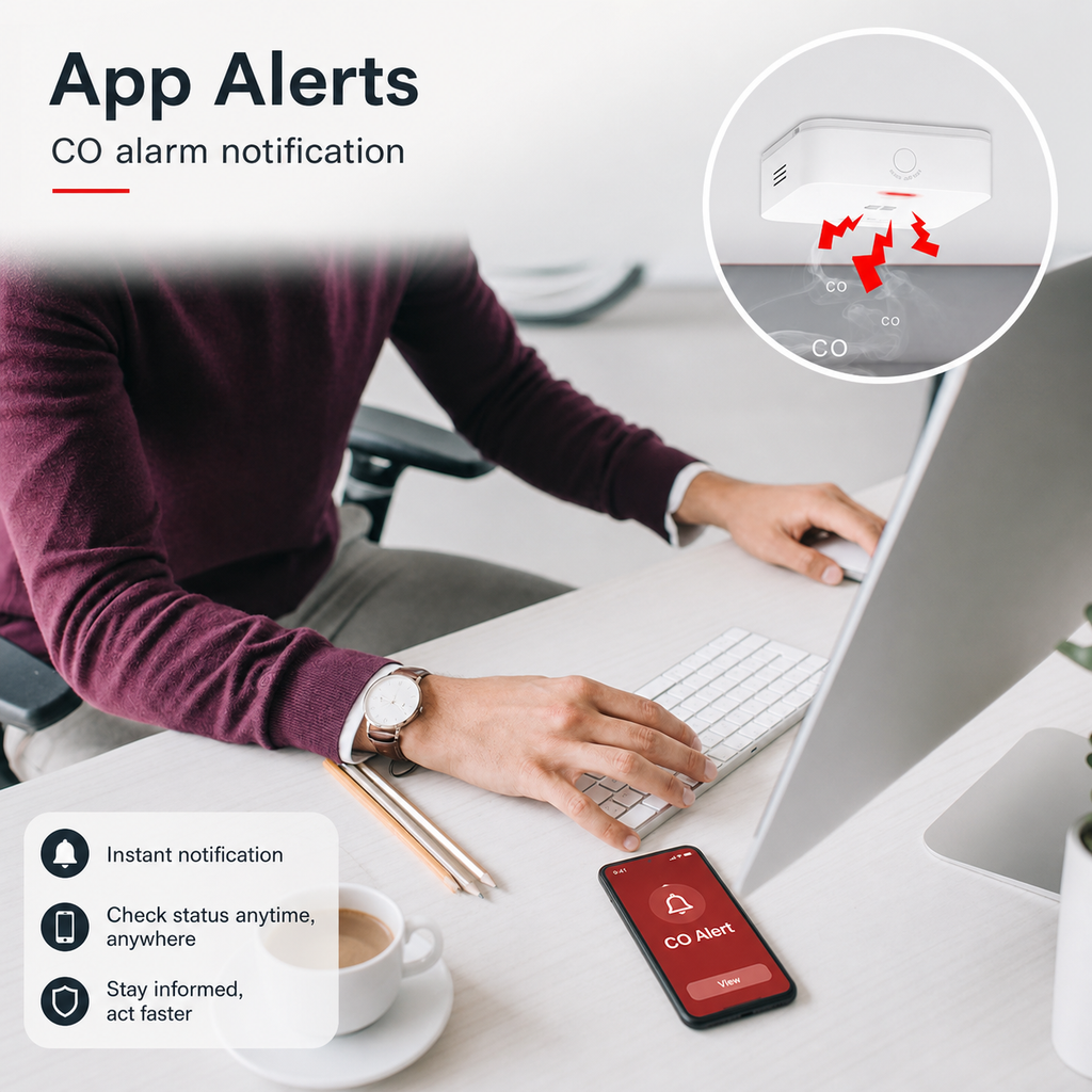 App alert notification for Zigbee CO detector