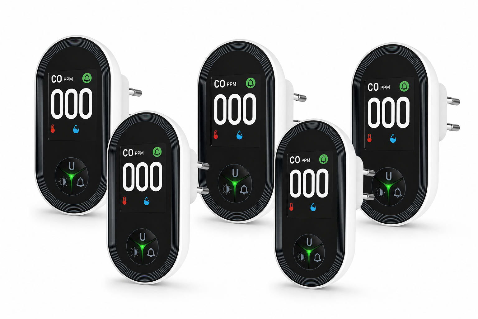 NéoSafe CO Comfort EU plug 5 PCS studio packshot