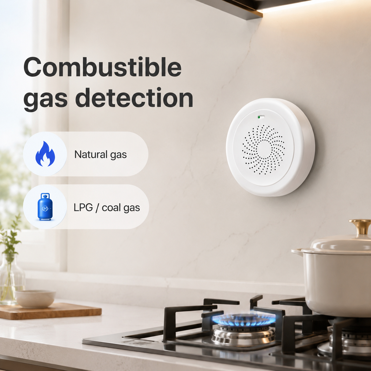 Combustible gas detection image for natural gas and LPG