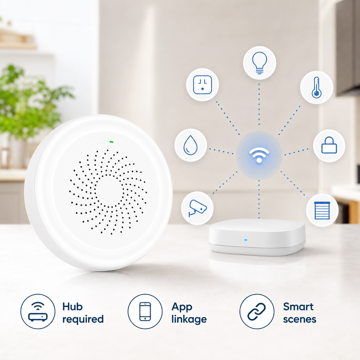 Generic hub compatibility image for connected gas leak detector