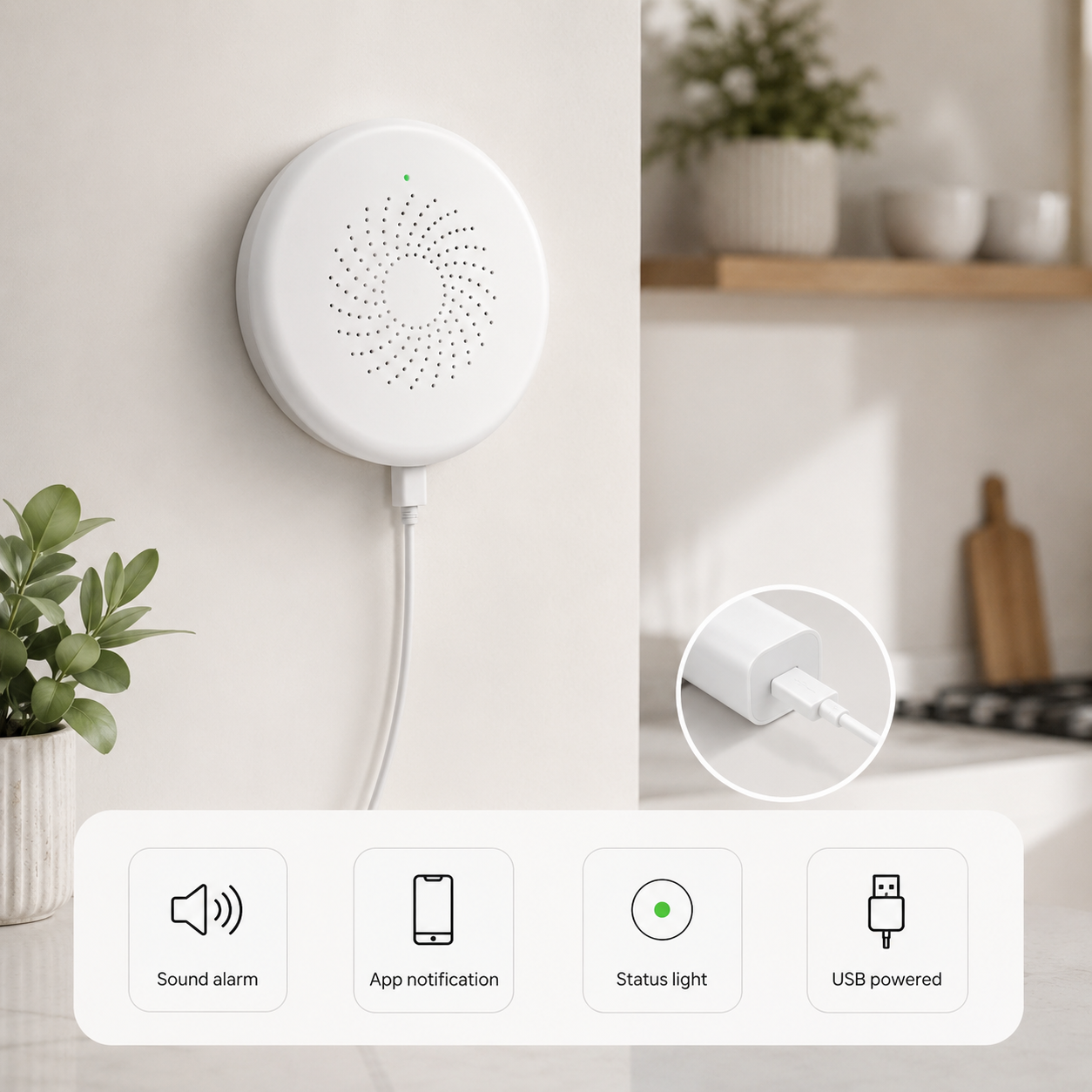 Multi alert and USB powered gas leak detector image
