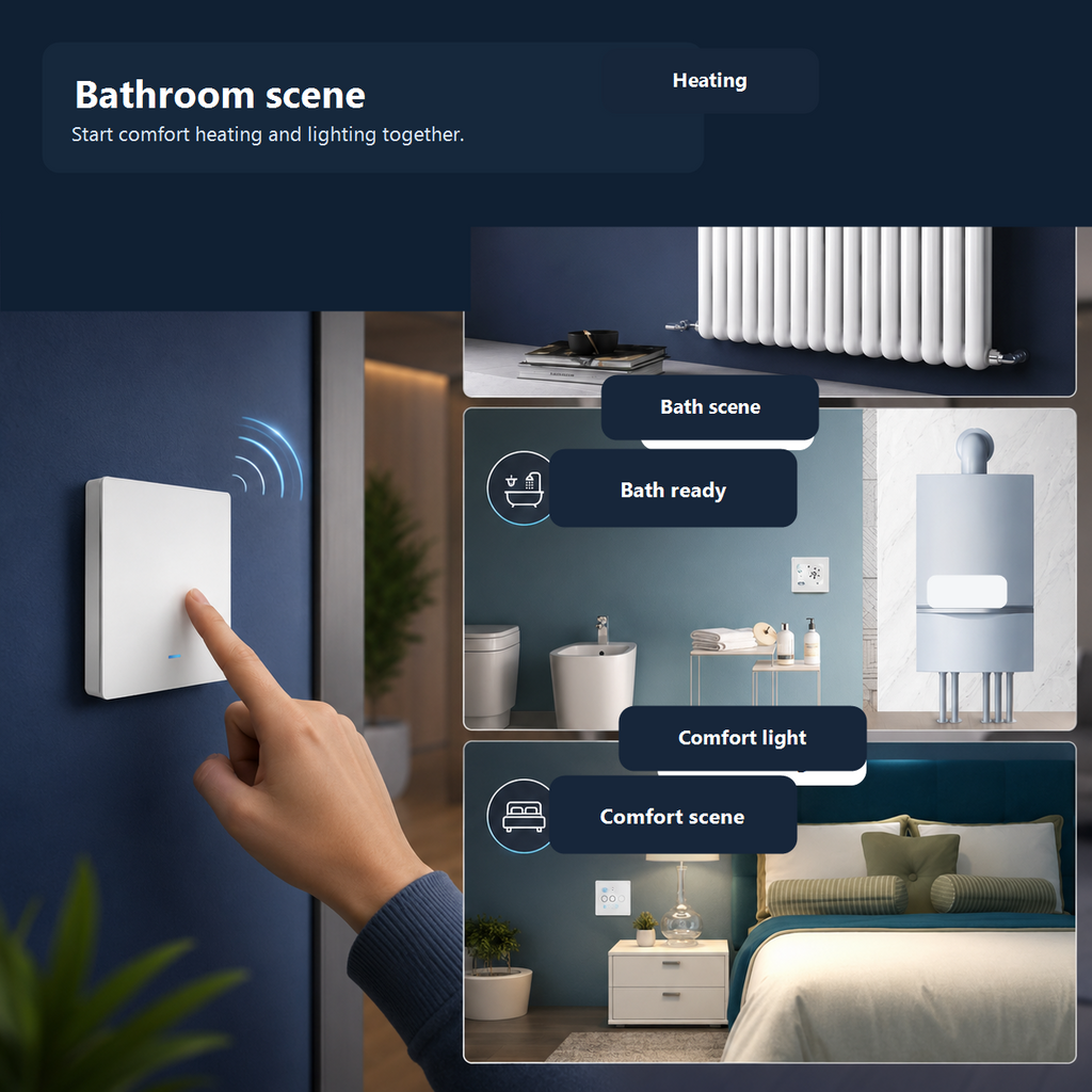 Bathroom comfort scene control graphic for NeoScene 3 Comfort
