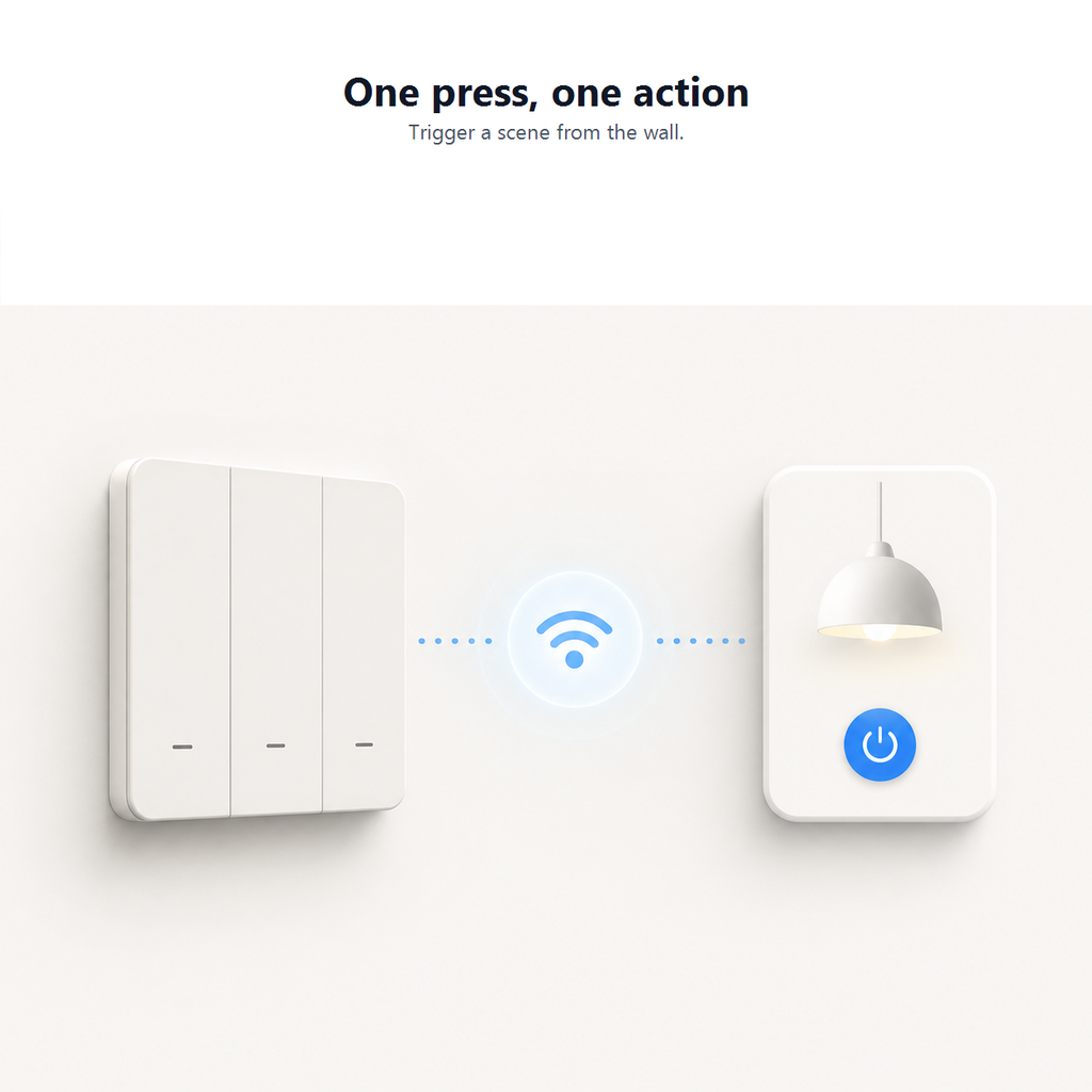 One press one action scene control graphic for magnetic switch