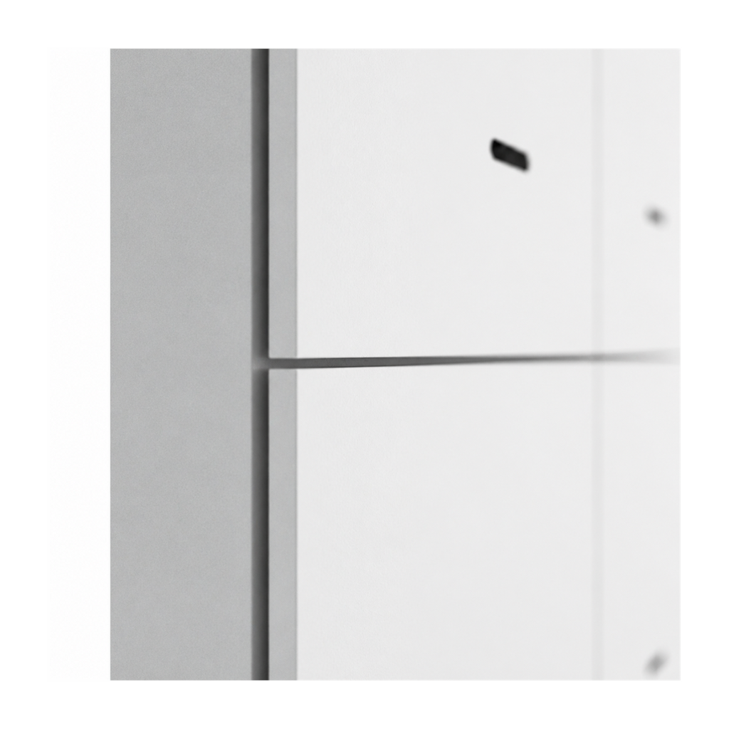 Détail des quatre boutons de la télécommande NéoScene 4 Comfort blanche sur fond blanc.
