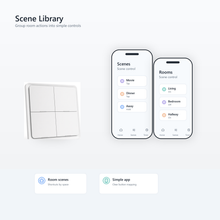 Scene library app interface visual for NéoScene 4 Comfort ZigBee remote