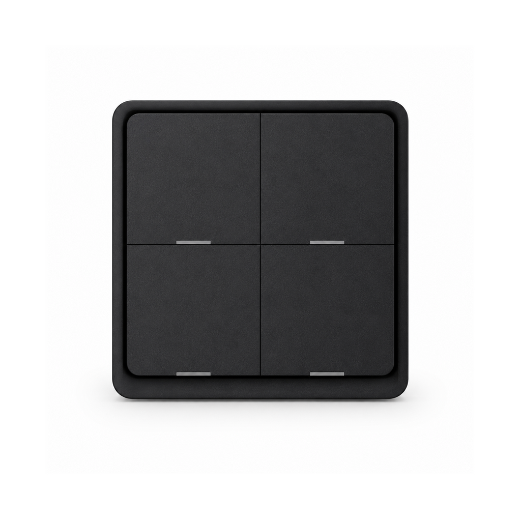 NéoScene 4 Comfort V2 noire avec quatre canaux pour scénarios ZigBee.