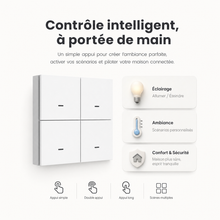 NéoScene 4 Comfort, vue latérale de la télécommande de scénarios sans fil avec profil fin.