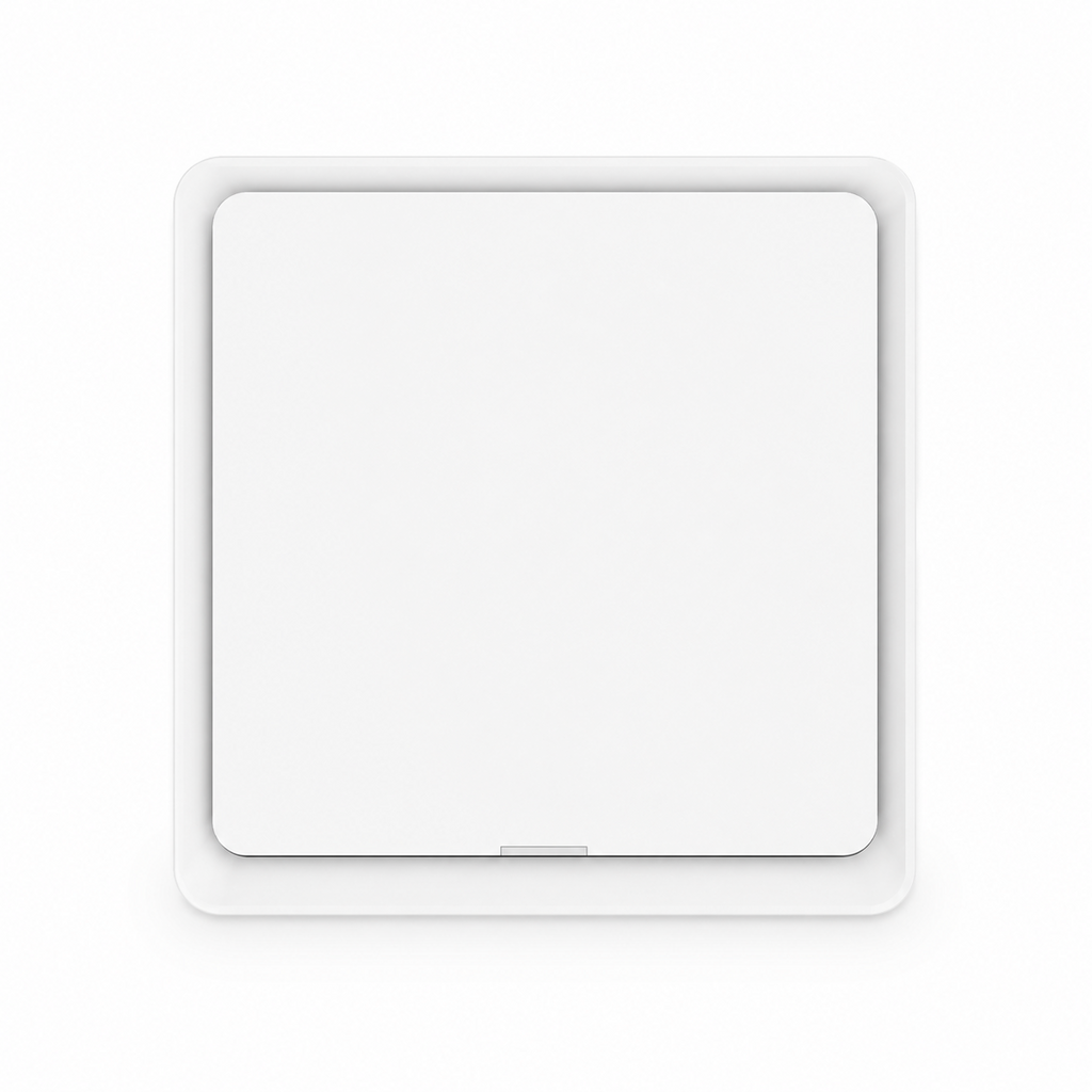 Studio packshot of white four-gang magnetic scene switch