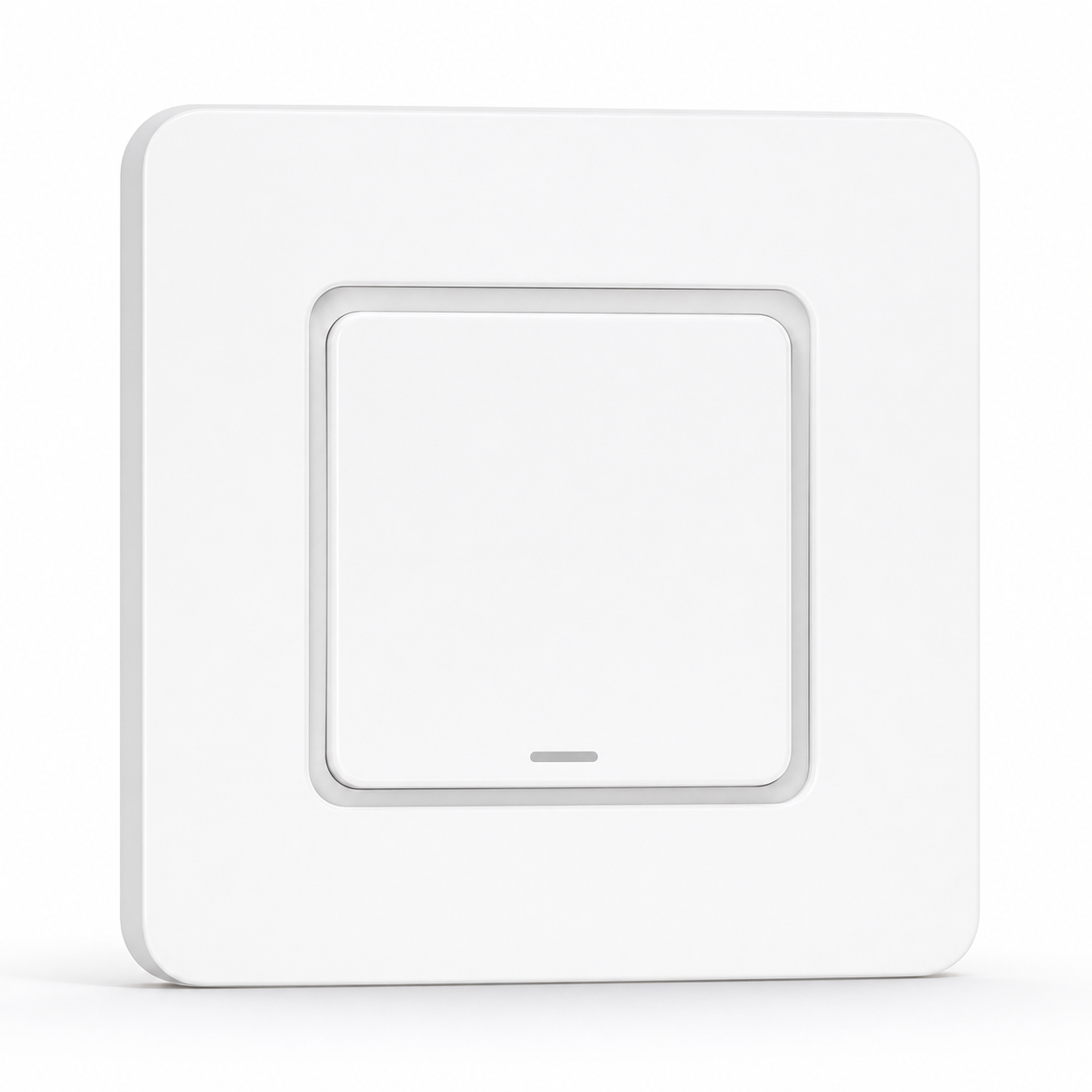 White one-channel magnetic ZigBee scene switch on a white studio background