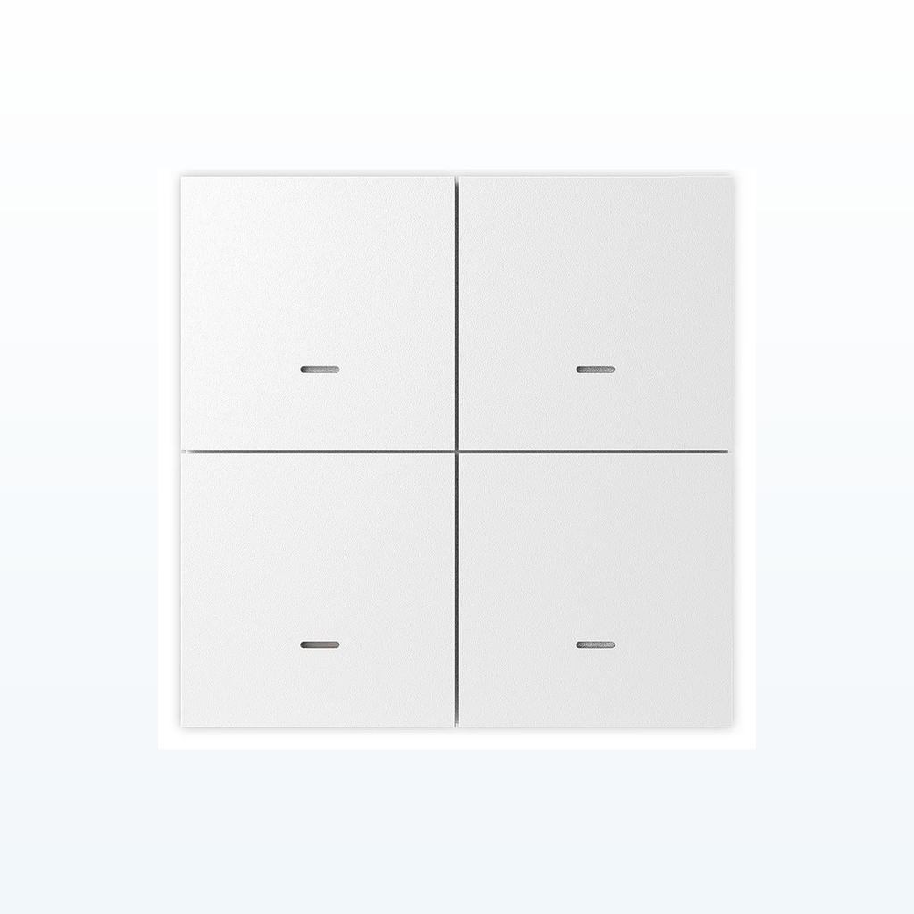 Studio packshot of NéoScene 4 Pro Comfort four-button ZigBee scene remote
