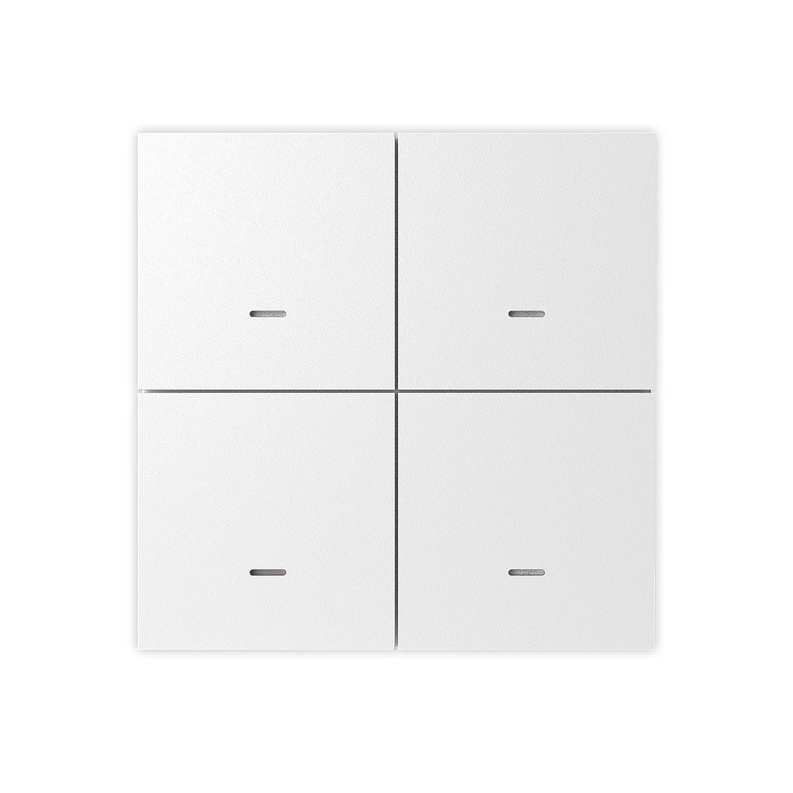 Télécommande de scénarios ZigBee NéoScene 4 Pro Comfort à quatre boutons sur fond blanc.