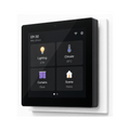 Commande murale de scènes ZigBee NéoScene Comfort avec écran 4 pouces sur fond blanc.