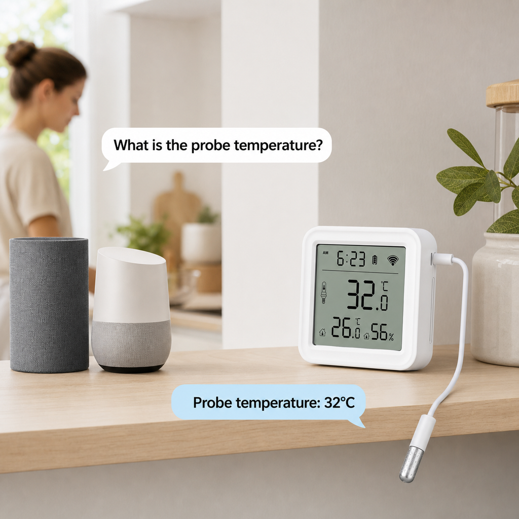 Generic voice check scene for probe temperature reading