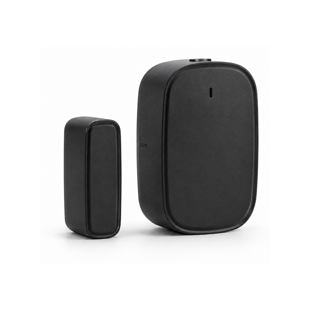 Lot de 1 capteur porte et fenêtre ZigBee noir NéoSense Door Comfort sur fond blanc