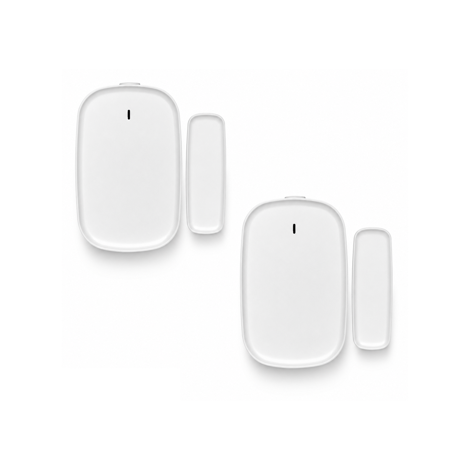 Lot de 2 capteurs porte et fenêtre ZigBee blancs NéoSense Door Comfort sur fond blanc