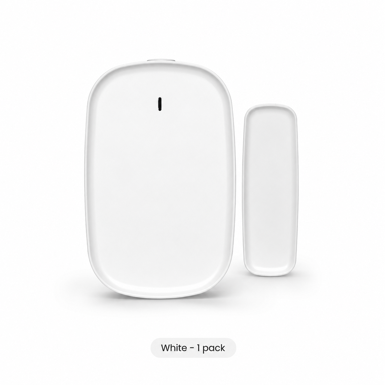 White Zigbee door and window sensor one pack on white background