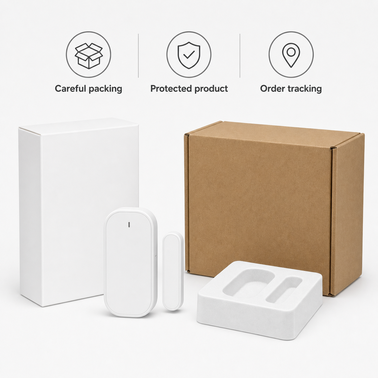 Emballage soigné du capteur porte/fenêtre ZigBee