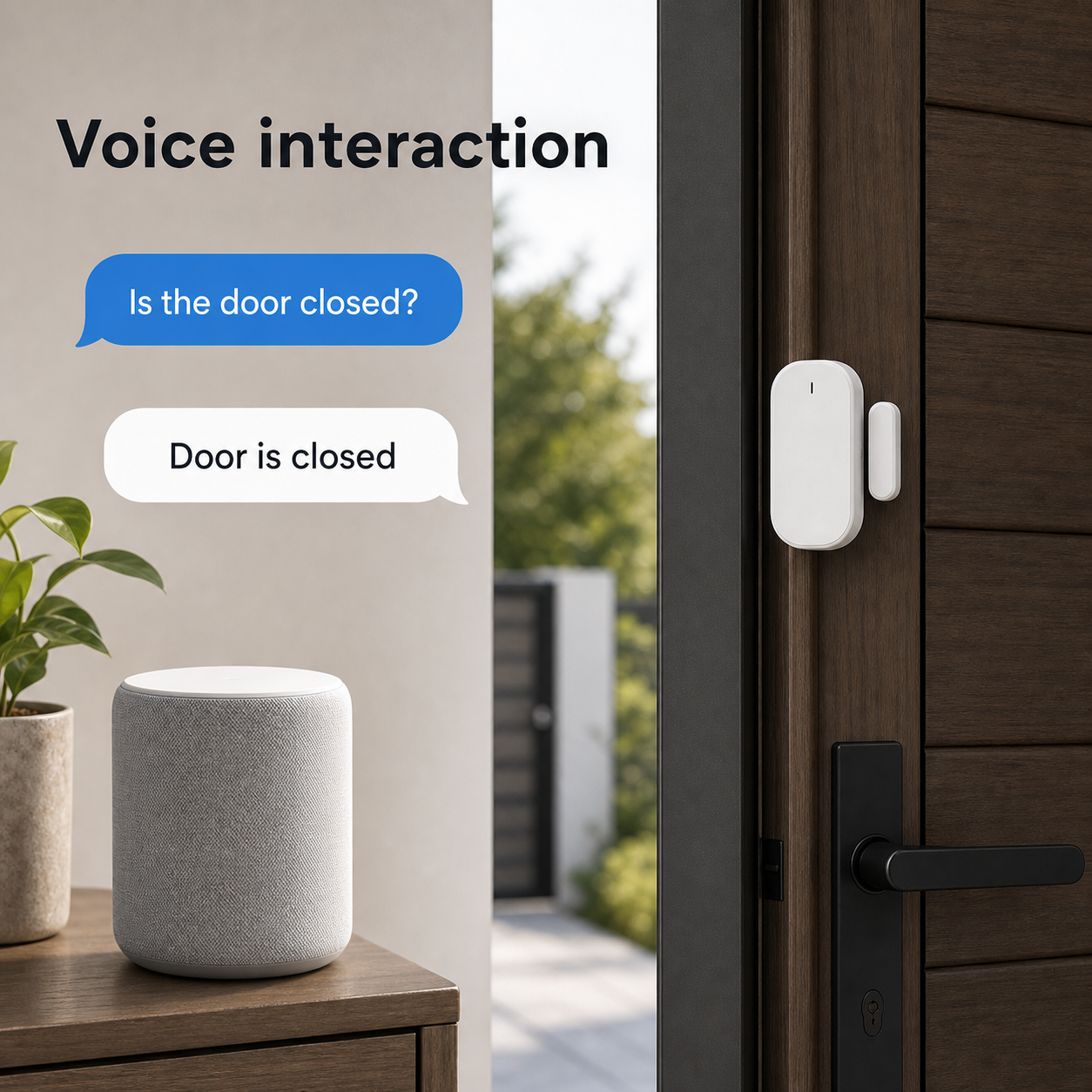 Interaction vocale générique avec capteur porte/fenêtre ZigBee