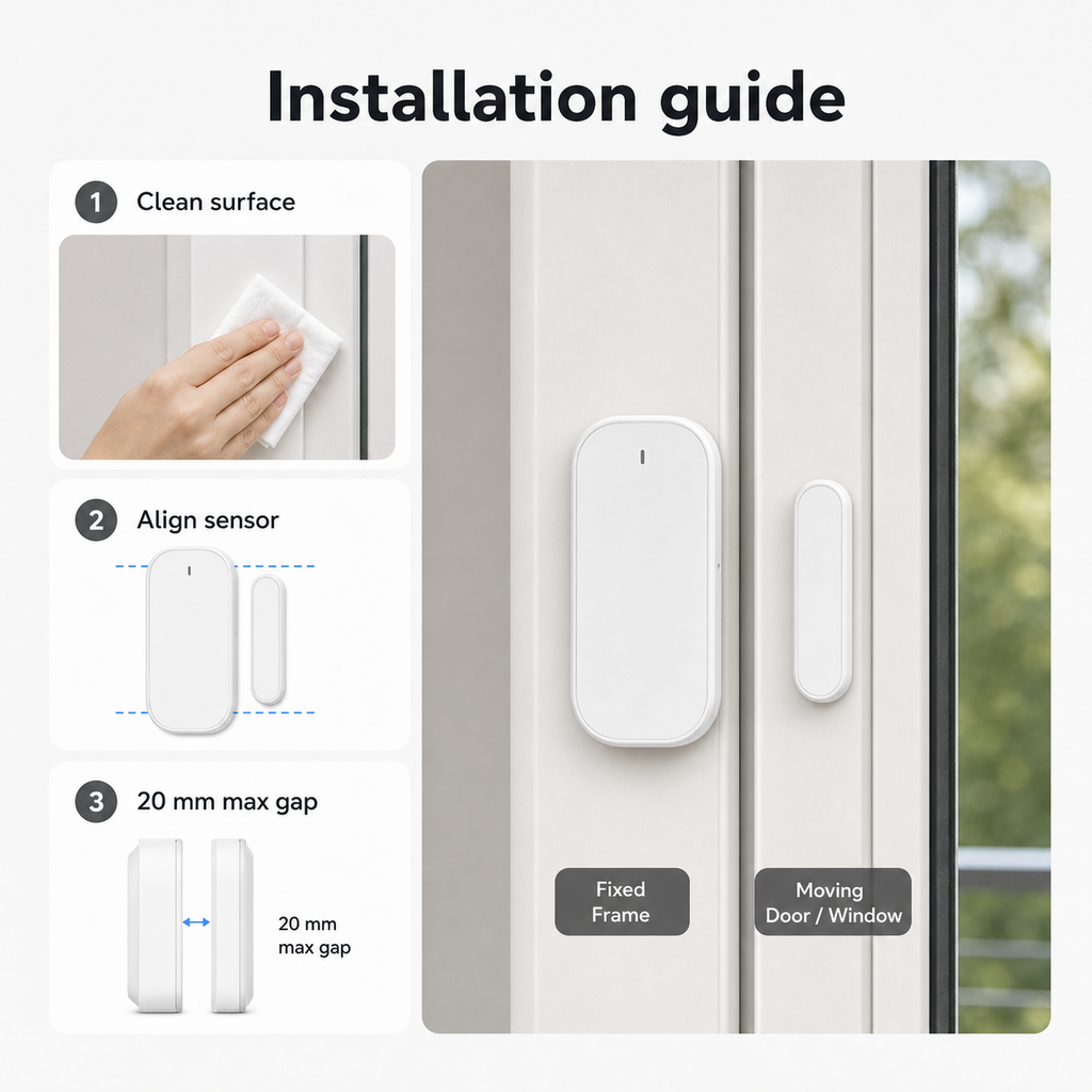 Guide d'installation du capteur porte/fenêtre ZigBee