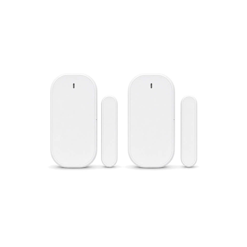 Capteurs porte fenêtre ZigBee NéoSense blancs en lot de 2 sur fond blanc
