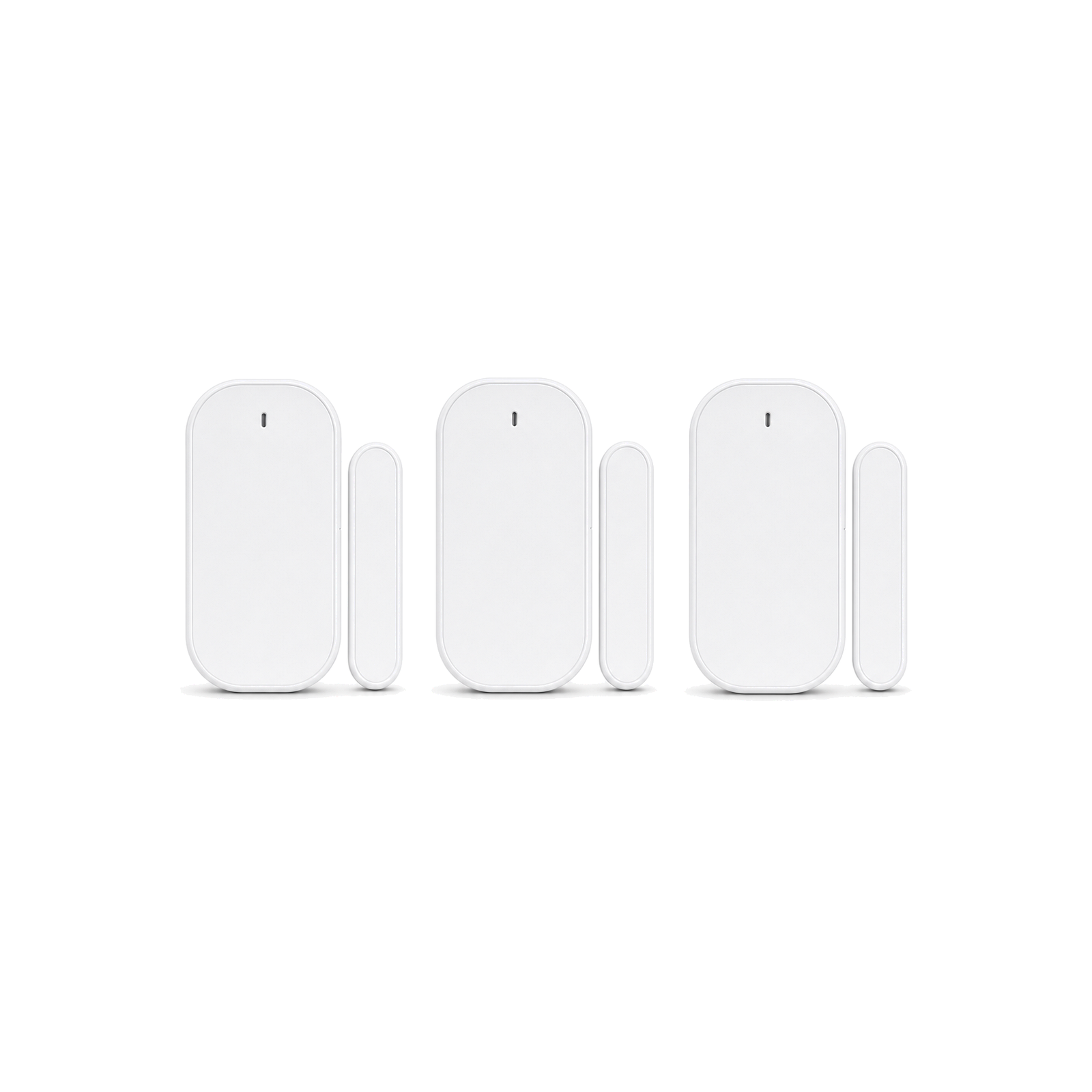 Capteurs porte fenêtre ZigBee NéoSense blancs en lot de 3 sur fond blanc