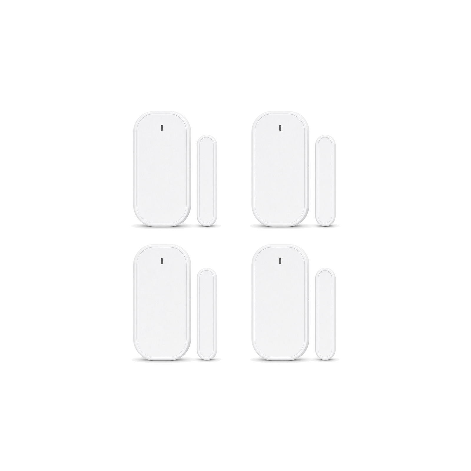Capteurs porte fenêtre ZigBee NéoSense blancs en lot de 4 sur fond blanc