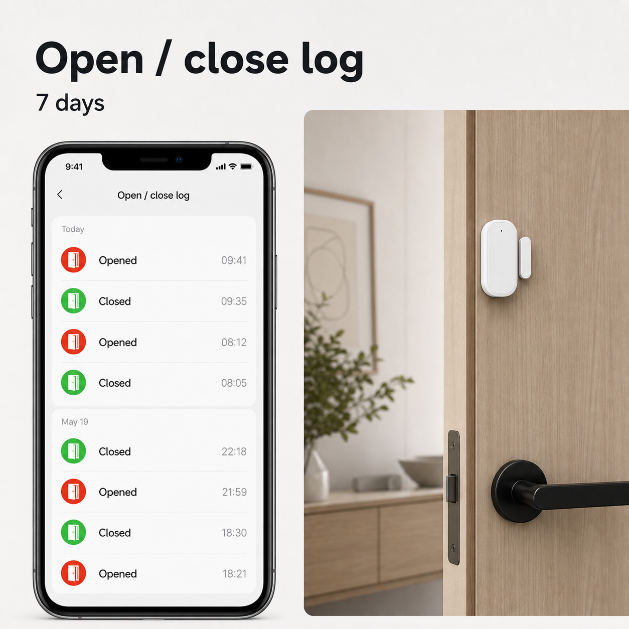 Historique ouverture et fermeture du capteur porte/fenêtre ZigBee