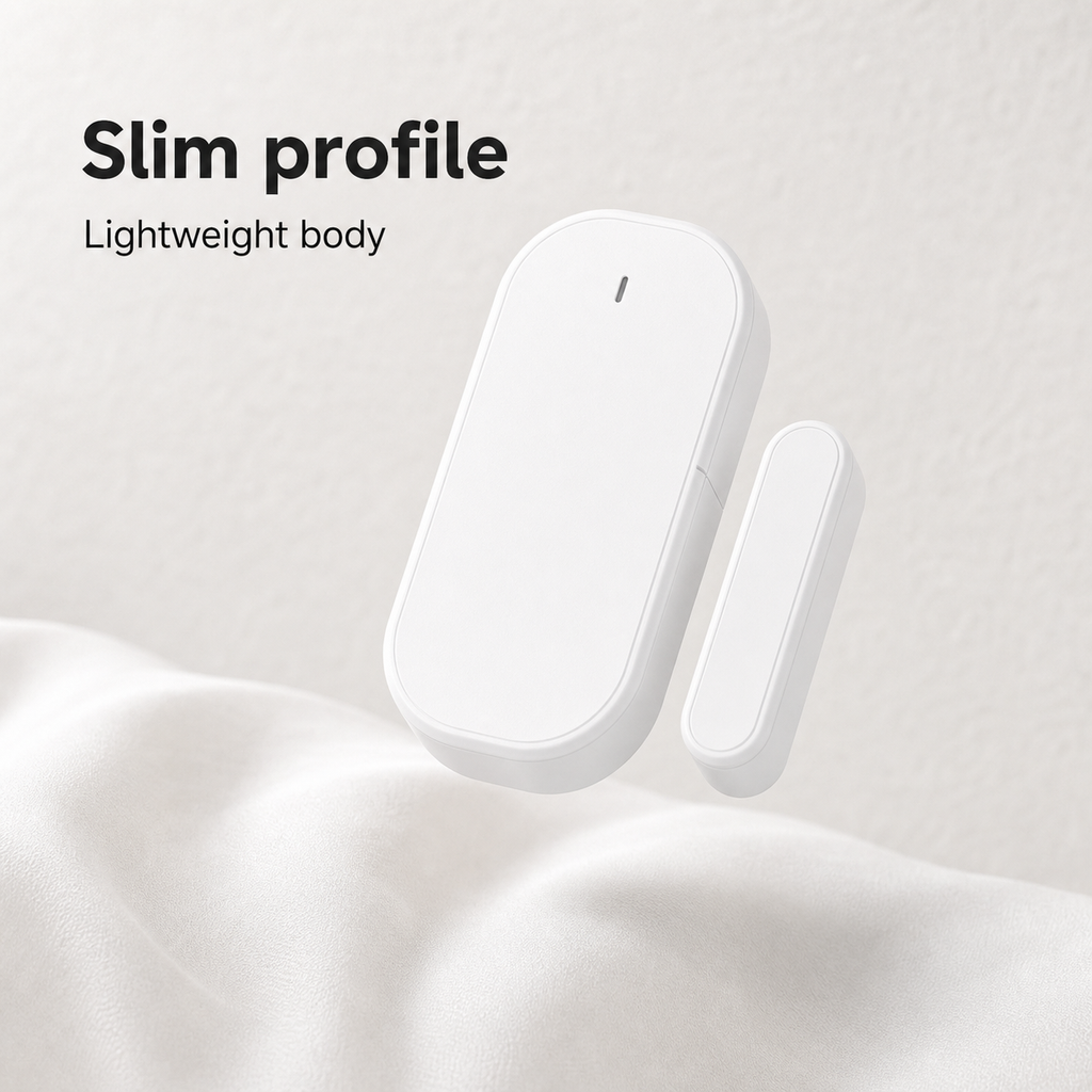 Profil fin du capteur porte/fenêtre ZigBee blanc
