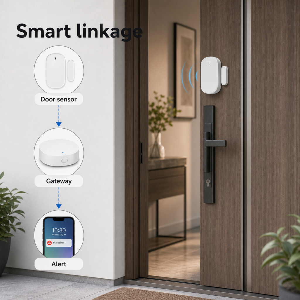 Liaison domotique avec capteur porte/fenêtre ZigBee