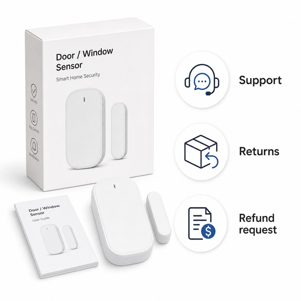 Visuel de support et retours pour capteur porte/fenêtre ZigBee