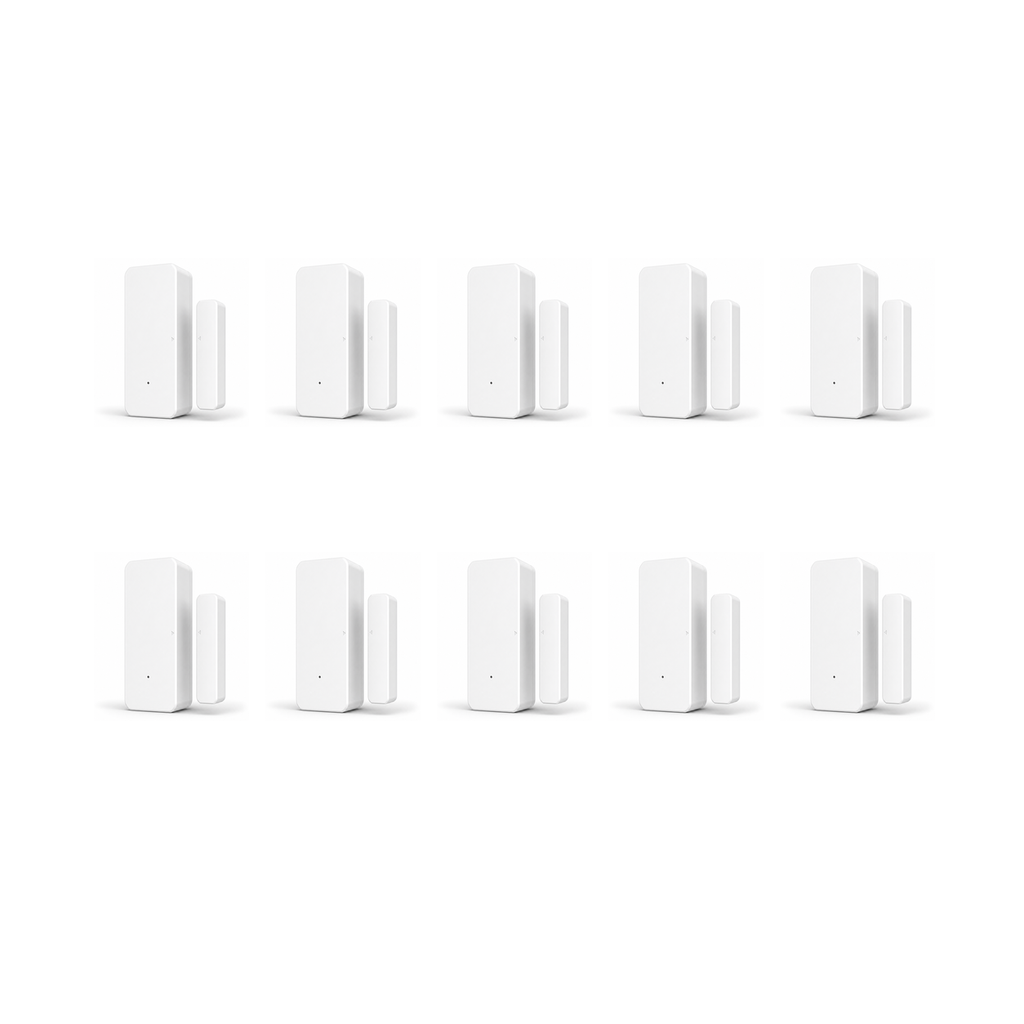 Lot de 10 capteurs porte fenêtre Wi-Fi NéoSense Door Pro sur fond blanc