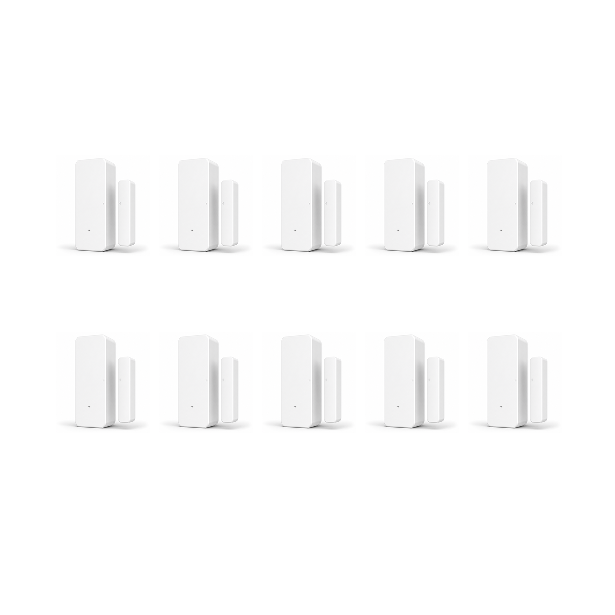 Lot de 10 capteurs porte fenêtre Wi-Fi NéoSense Door Pro sur fond blanc