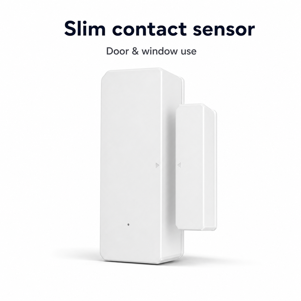 Minimal side profile packshot of Wi-Fi contact sensor